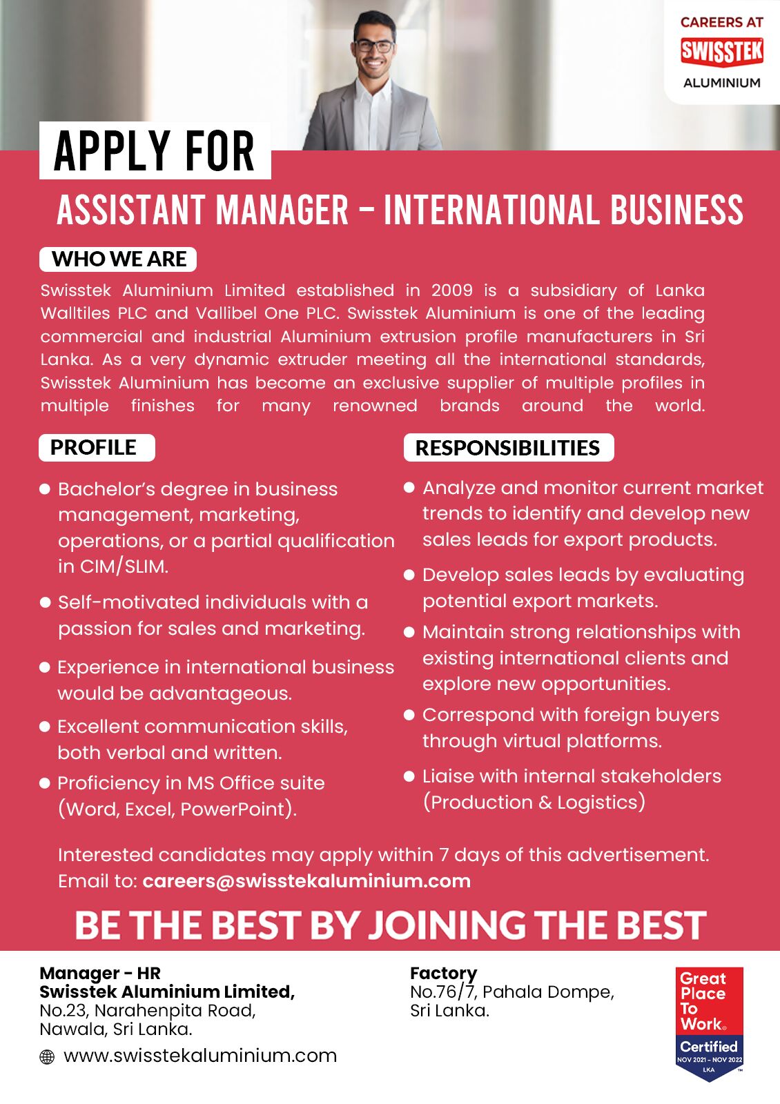 Assistant Manager International Business 1 2