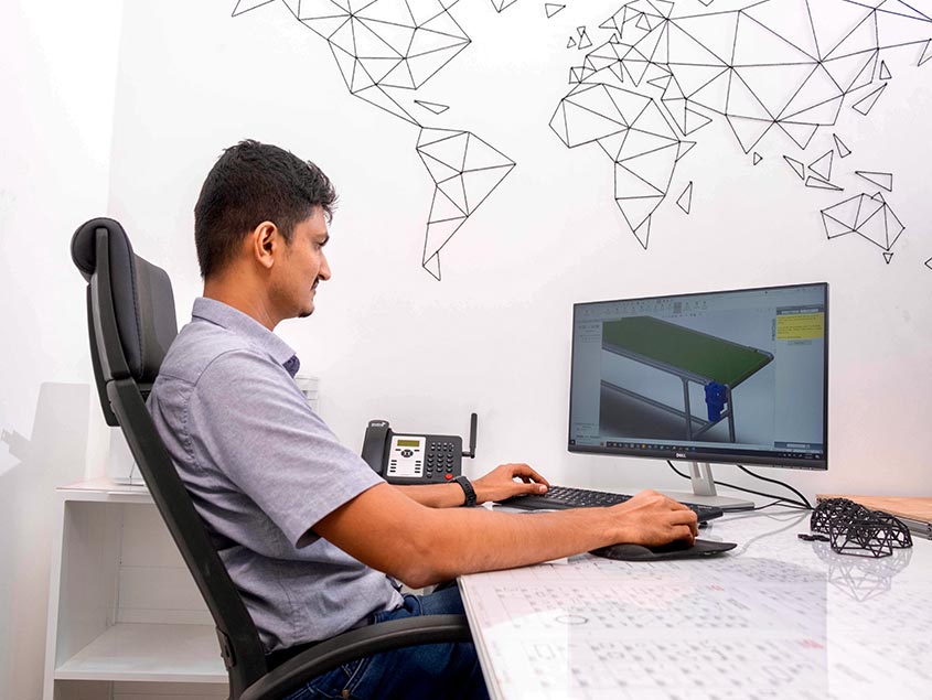 Engineer working on the swisstek site