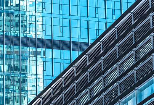 High-end building with glass windows
