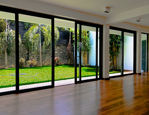 Sliding doors with beautiful front view