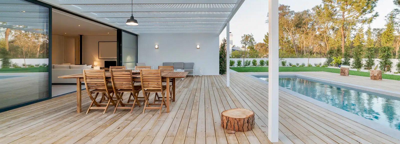 Outside pool area